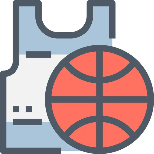 Icône Vêtements Basket Ball Cardio Dans Style Contour Rempli — Image vectorielle