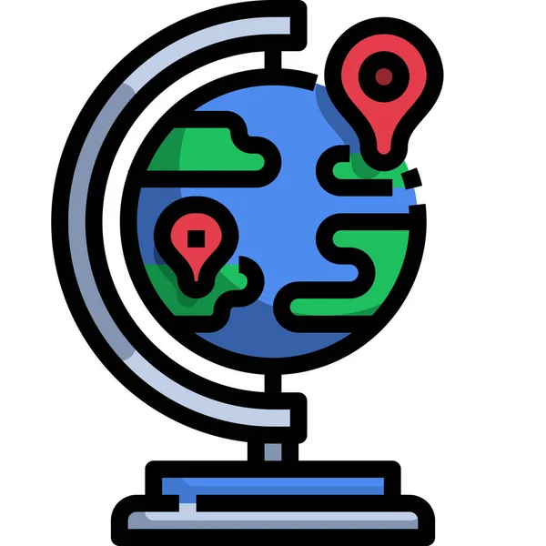 Cartography Earth Education Icon — Stock Vector