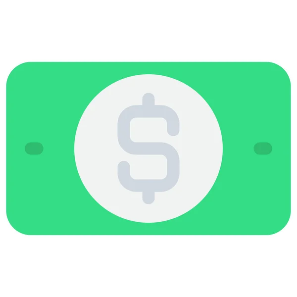 Bankieren Cash Valuta Pictogram Platte Stijl — Stockvector