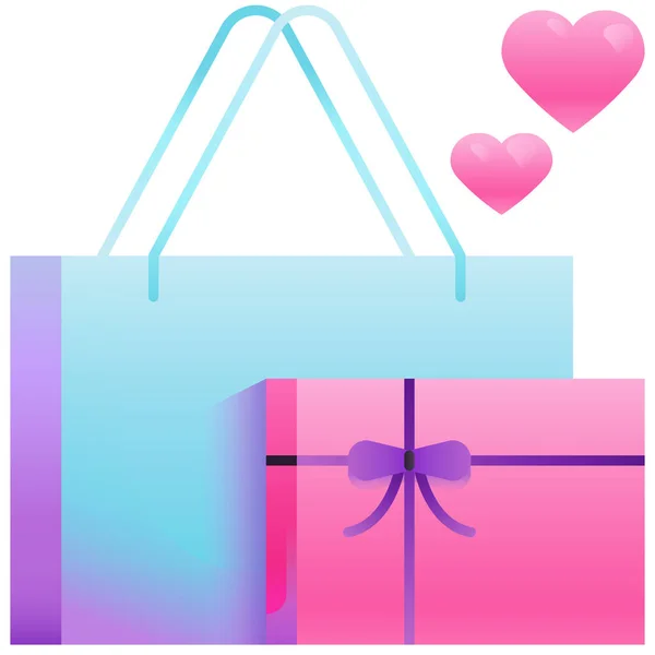 Einkaufstasche Liebe Symbol — Stockvektor