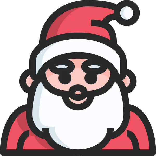 Vacaciones Navidad Icono Año Nuevo Estilo Contorno Lleno — Vector de stock