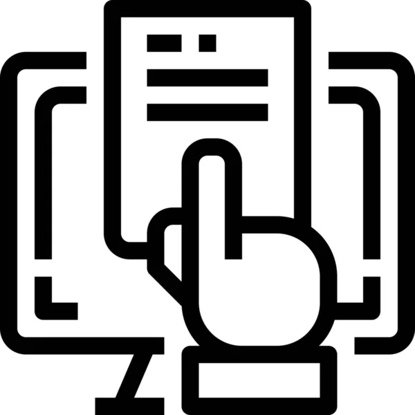 Bill Klik Ikon Komputer Dalam Gaya Outline - Stok Vektor