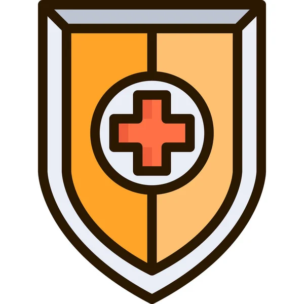 Ikona Ubezpieczenia Zdrowotnego Stylu Wypełniony Zarys — Wektor stockowy