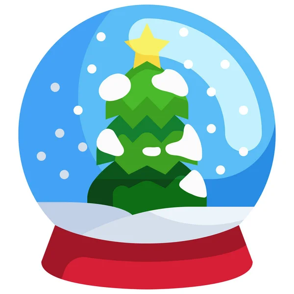 Ikona Vánoční Ozdoby Míč — Stockový vektor