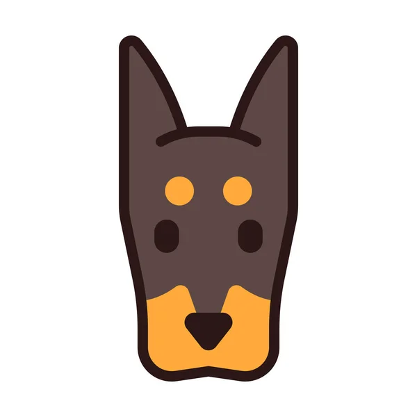 Race Animale Icône Dobermann — Image vectorielle