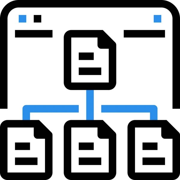 Cloud Document Bestand Pictogram Grote Lijnen — Stockvector