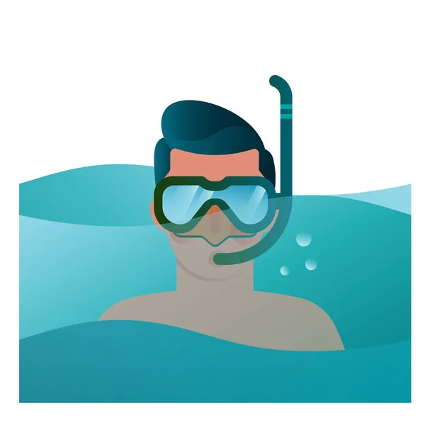 Diving Scuba Sea Icon Smooth Style — Stock Vector