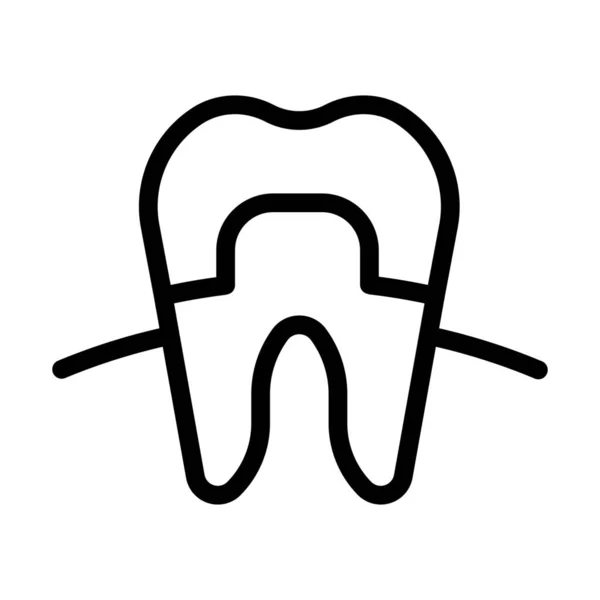 Icono Corona Dental Artificial — Vector de stock