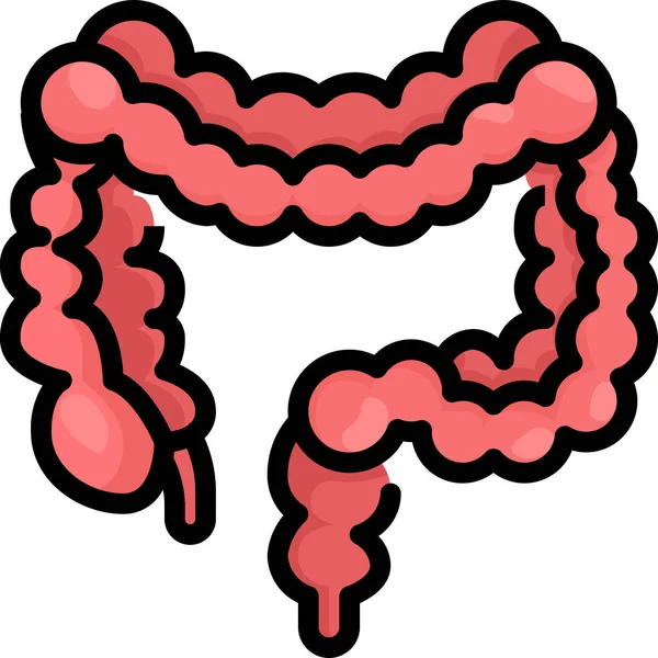 Intestino Del Cuerpo Icono Grueso — Vector de stock