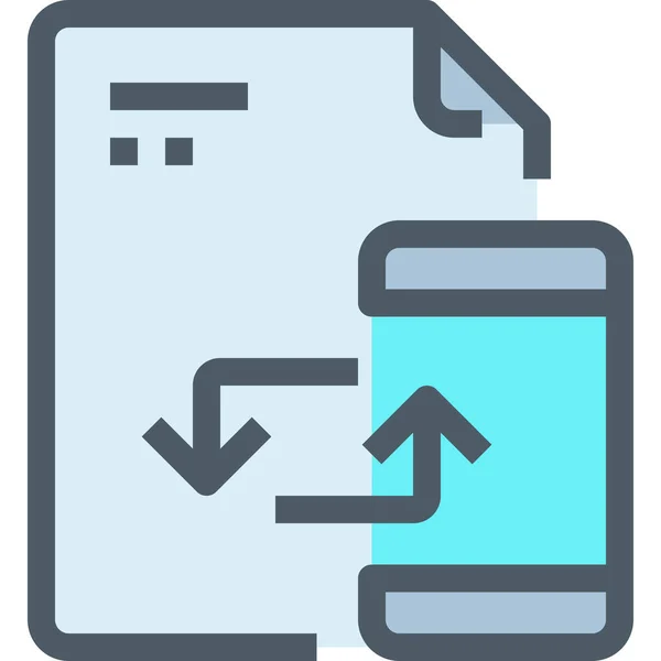 Document Bestand Mobiel Pictogram Gevulde Omtrek Stijl — Stockvector