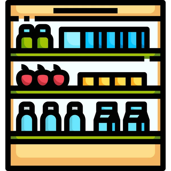 喝食品杂货图标 — 图库矢量图片