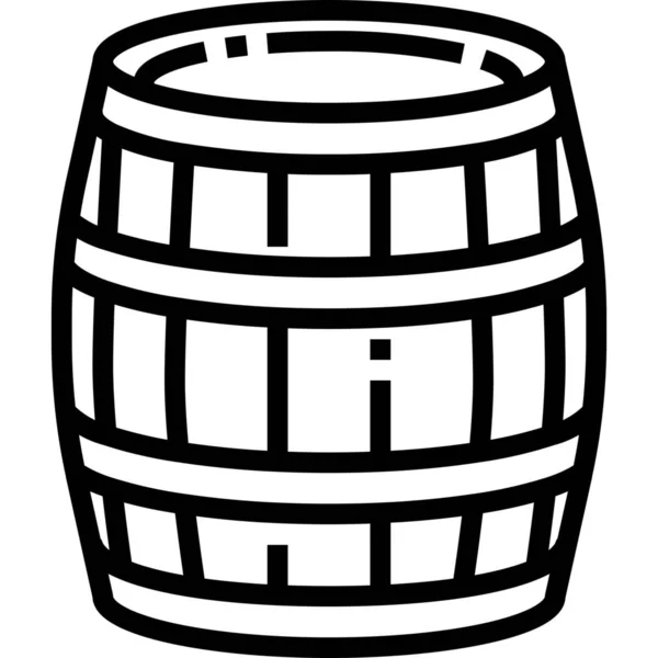 Значок Алкогольної Бочки Пива Стилі Контур — стоковий вектор