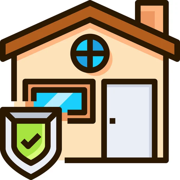 Home House Insurance Icon Filled Outline Style — Stock Vector