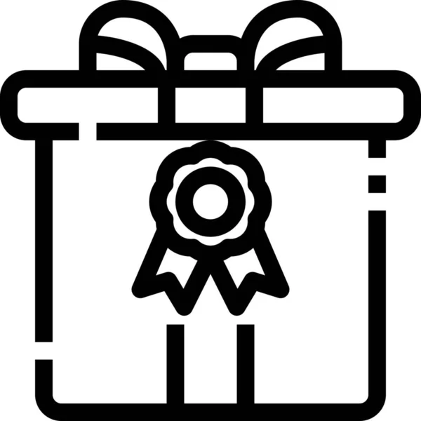 Badge Birthday Gift Icon Outline Style — Stock Vector