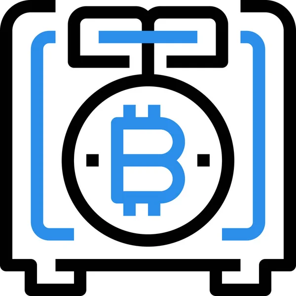 Bitcoin Moneda Icono Digital Estilo Esquema — Vector de stock