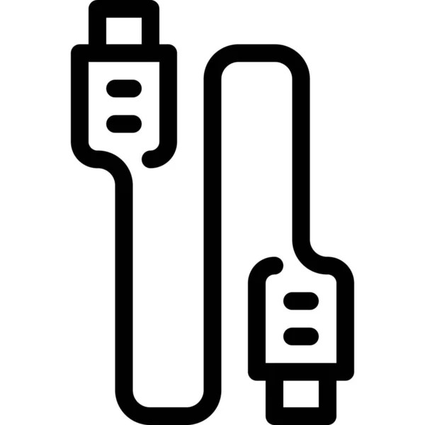 Icono Del Conector Computadora Cable Estilo Esquema — Archivo Imágenes Vectoriales