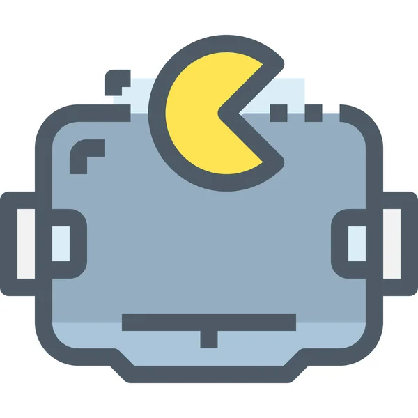 Juego Entretenimiento Pacman Icono Estilo Contorno Lleno — Vector de stock