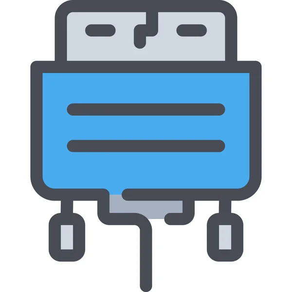 Icono Hardware Del Dispositivo Informático Estilo Esquema Rellenado — Vector de stock