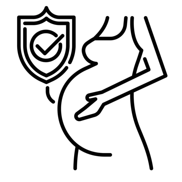 Seguro Salud Icono Maternidad Seguro Estilo Esquema — Archivo Imágenes Vectoriales
