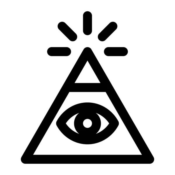 Illuminati Szimbolikus Piramis Ikon — Stock Vector