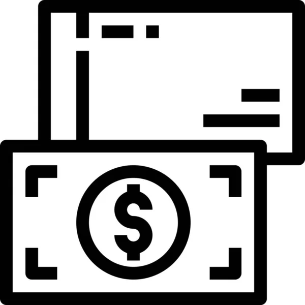 Εικονίδιο Τραπεζικής Επιχειρηματικής Πιστωτικής Κάρτας Στυλ Περίγραμμα — Διανυσματικό Αρχείο