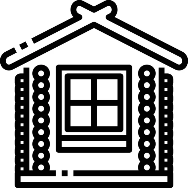Икона Коттеджного Поместья Категории Культура Сообщества — стоковый вектор