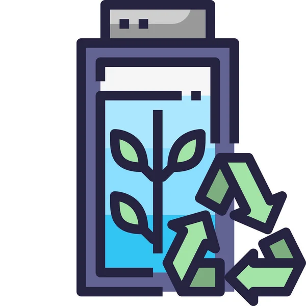 Battery Eco Energy Icon — Stock Vector