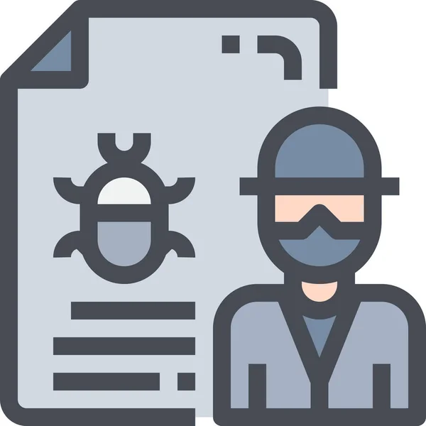 Cyber Document Bestand Pictogram Gevulde Omtrek Stijl — Stockvector