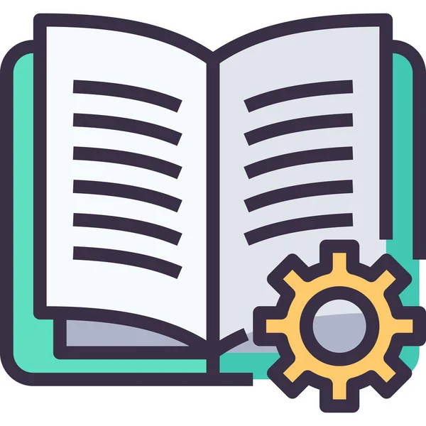 Book Guidebook Manual Icon Filled Outline Style — Stock Vector