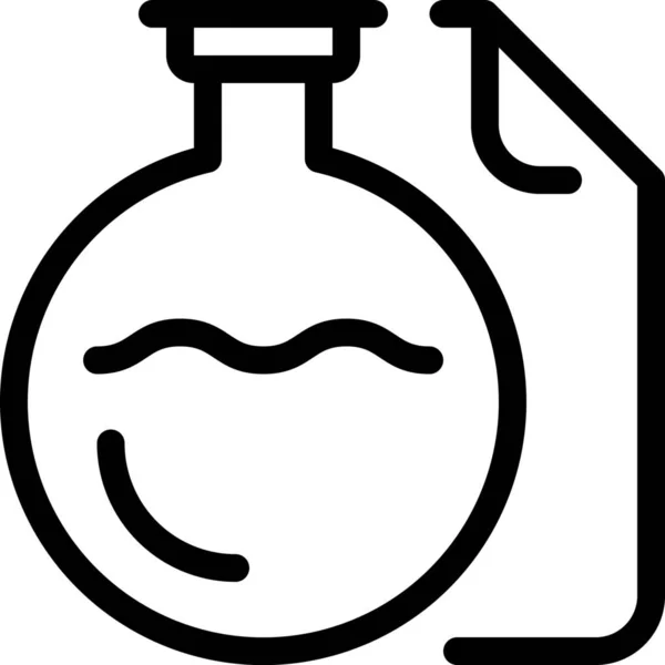 Frascos Química Icono Laboratorio Estilo Esquema — Vector de stock