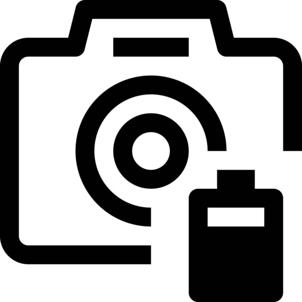 Icône Équipement Caméra Batterie Dans Style Outline — Image vectorielle