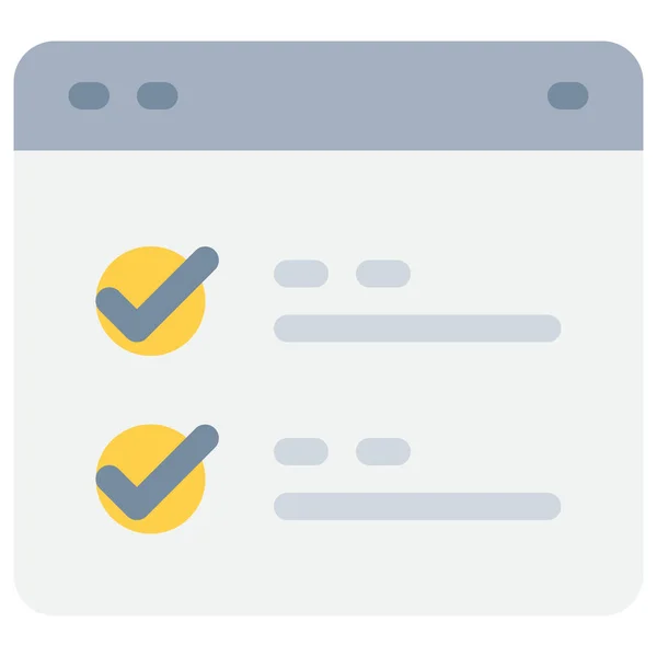 Browser Check Interface Symbol Flachen Stil — Stockvektor