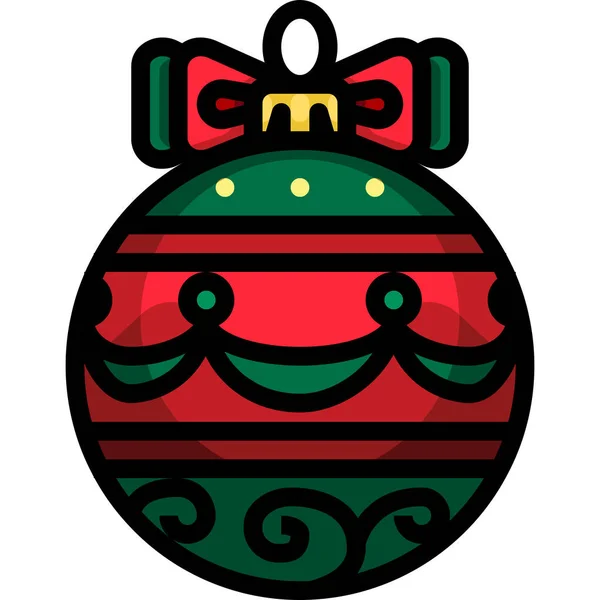 Bola Bolas Bauble Icono Estilo Contorno Lleno — Vector de stock