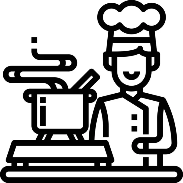 Cocina Olla Chef Icono — Archivo Imágenes Vectoriales