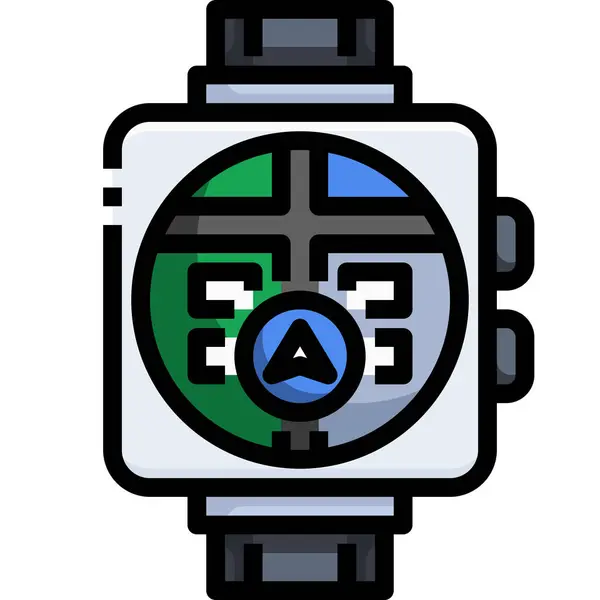 Reloj Gps Mapa Icono — Vector de stock