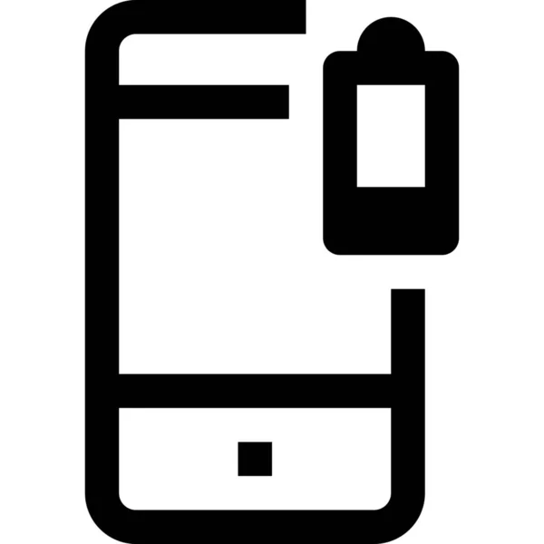 Icono Del Dispositivo Negocio Batería Estilo Esquema — Vector de stock