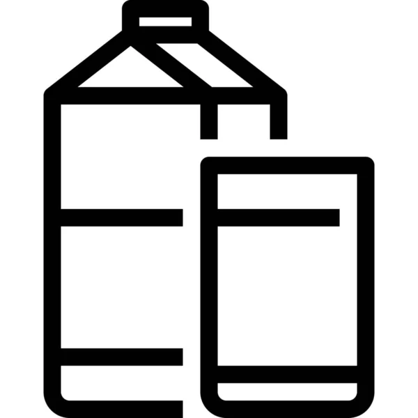 Dricka Glas Hälsosam Ikon Kontur Stil — Stock vektor