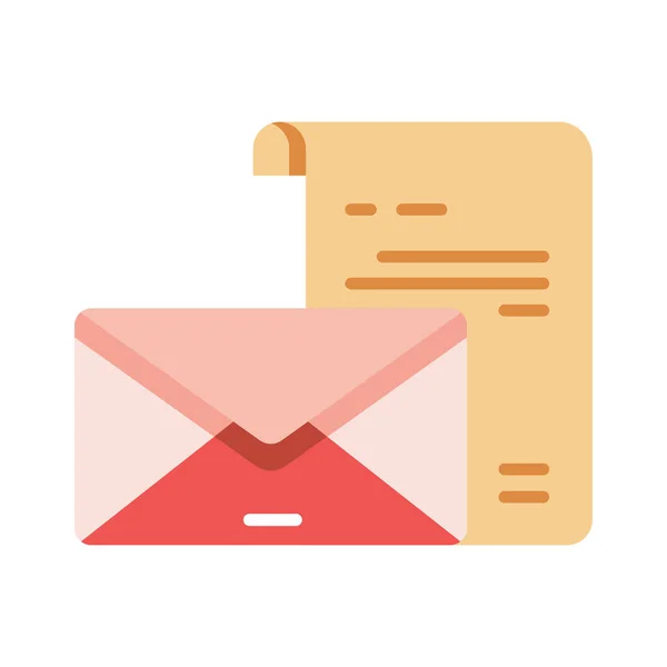 Email Enveloppe Lettre Icône Dans Style Plat — Image vectorielle