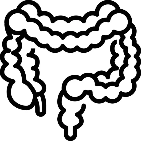 Intestino Del Cuerpo Icono Grueso — Archivo Imágenes Vectoriales