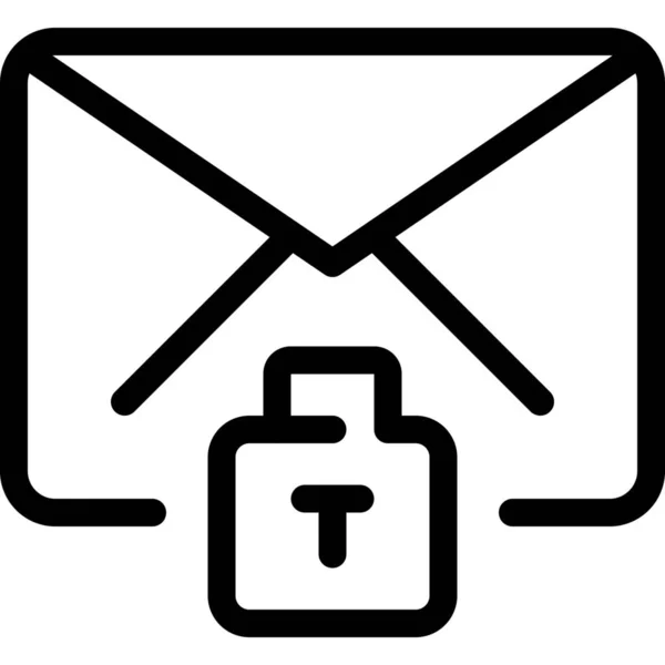 Email Lettre Mail Icône Dans Style Contour — Image vectorielle