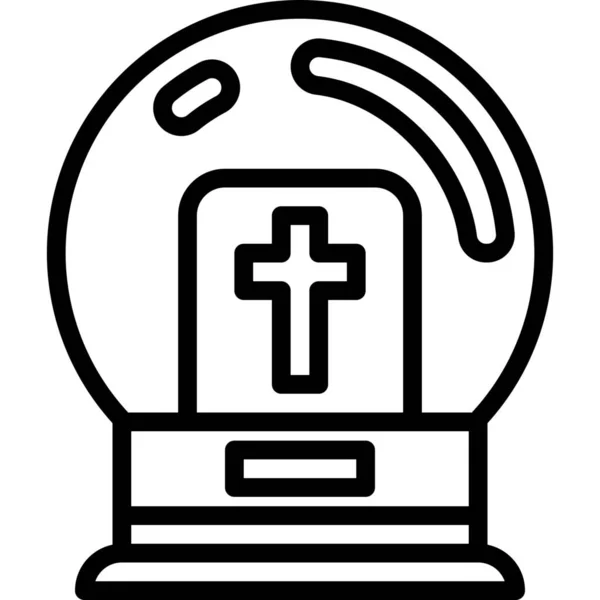 Icono Bola Nieve Cementerio Categoría Pascua — Vector de stock