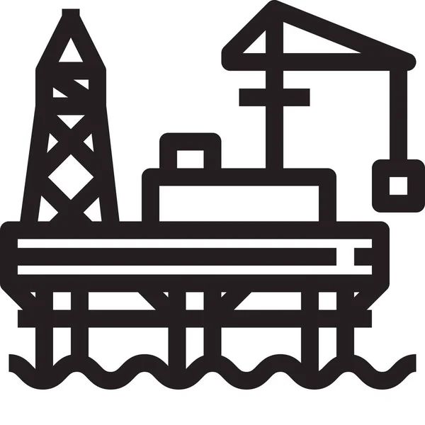 Icono Del Petróleo Industria Energética Estilo Esquema — Vector de stock