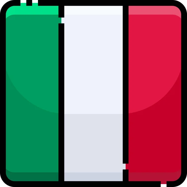 Counrty Flag Italy Icon Filled Outline Style — Stock Vector