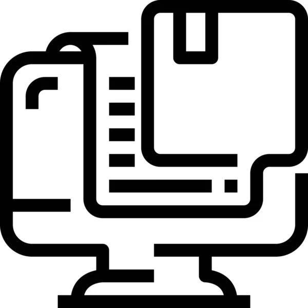 Иконка Заказа Поставку Компьютера Стиле Outline — стоковый вектор