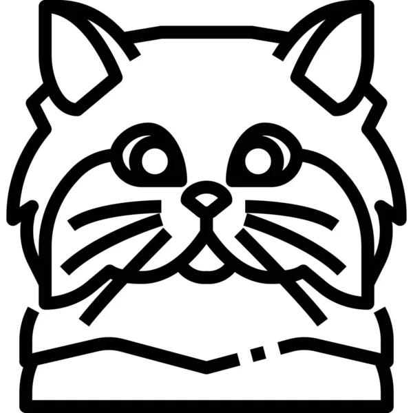 Dier Avatar Kat Pictogram Omtrek Stijl — Stockvector