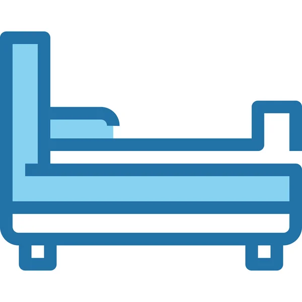 Bed Decoration Furniture Icon Filled Outline Style — Stock Vector