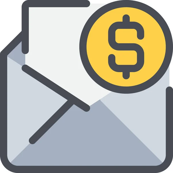 Επικοινωνία Εικονίδιο Επιστολή Ηλεκτρονικού Ταχυδρομείου Γεμισμένο Στυλ Περίγραμμα — Διανυσματικό Αρχείο