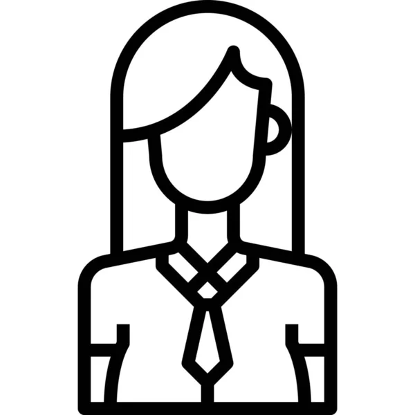 Аватар Женщины Люди Значок Стиле Абрис — стоковый вектор