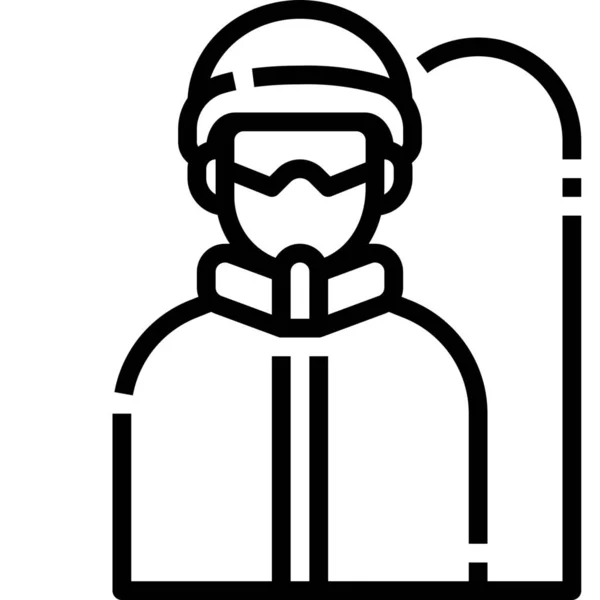 Avatar Snowboard Icône Snowboarder Dans Style Outline — Image vectorielle