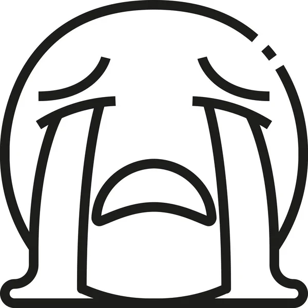 Triste Tristeza Emoji Ícone —  Vetores de Stock